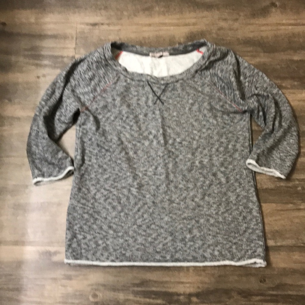 3/4 sleeve grey sweater